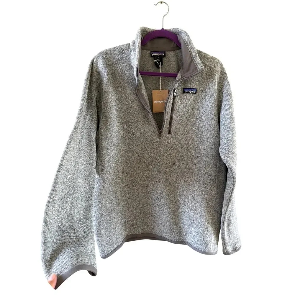 NWT Patagonia Men's Better Sweater Grey One Quarter Zip Size Medium Pullover